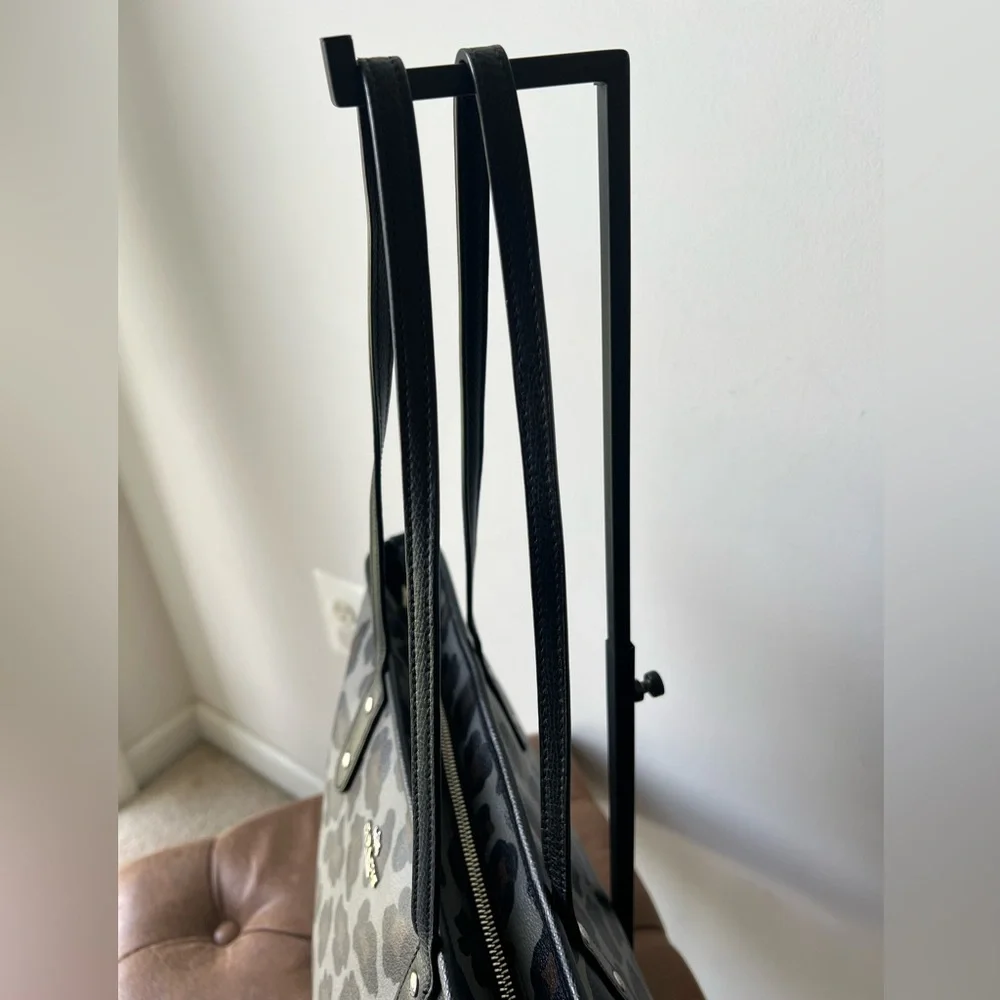 Coach Ocelot -Print Tote in Gray, Black and Brown - Picture 6 of 15